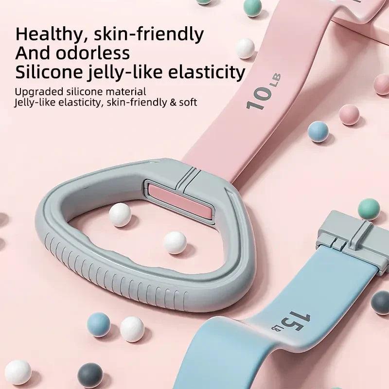 LuxeSculpt™ Elite Figure 8 Resistance Band System: Multi-Level Silicone Set for Yoga, Stretching & Back Fitness