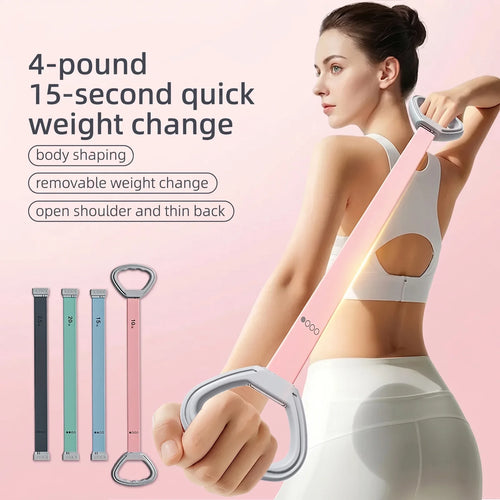 LuxeSculpt™ Elite Figure 8 Resistance Band System: Multi-Level Silicone Set for Yoga, Stretching & Back Fitness