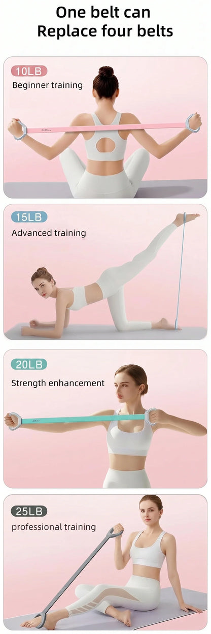 LuxeSculpt™ Elite Figure 8 Resistance Band System: Multi-Level Silicone Set for Yoga, Stretching & Back Fitness