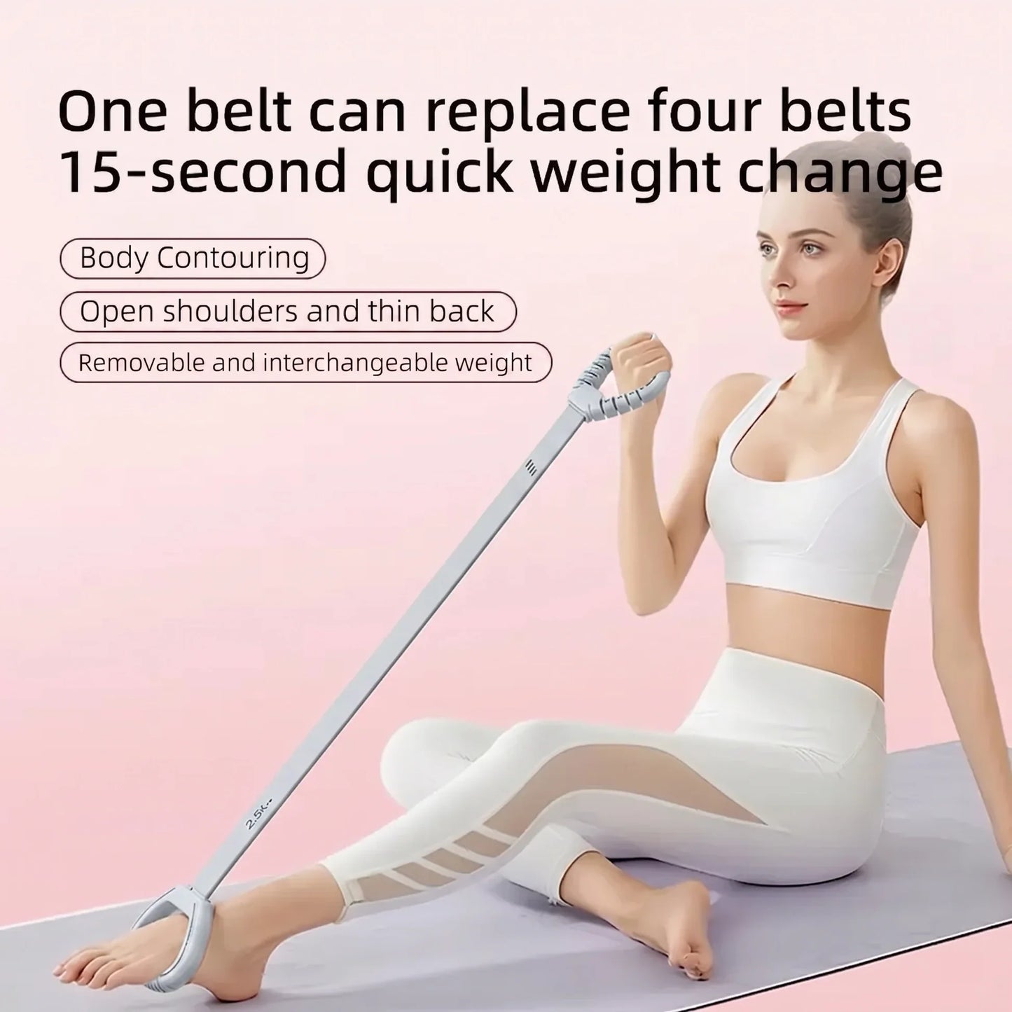 LuxeSculpt™ Elite Figure 8 Resistance Band System: Multi-Level Silicone Set for Yoga, Stretching & Back Fitness