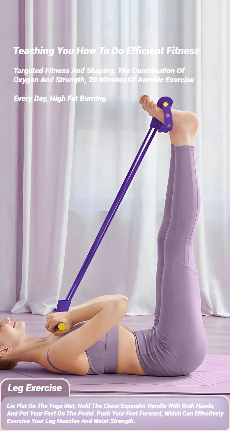 Pedal Resistance Band™ 4-Tube Tension Rope for Home Fitness