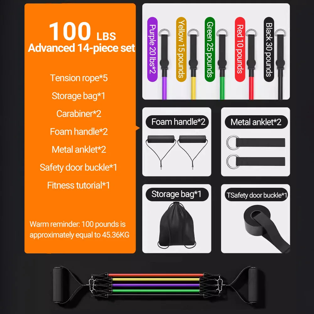 Resistance Bands Set™ 10–14pcs for Workout & Muscle Training