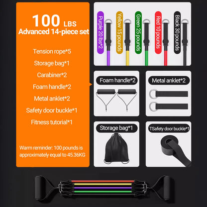 Resistance Bands Set™ 10–14pcs for Workout & Muscle Training