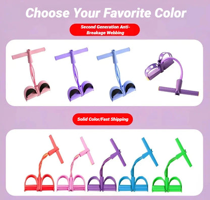 Pedal Resistance Band™ 4-Tube Tension Rope for Home Fitness