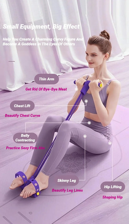 Pedal Resistance Band™ 4-Tube Tension Rope for Home Fitness
