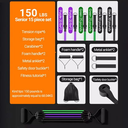 Resistance Bands Set™ 10–14pcs for Workout & Muscle Training