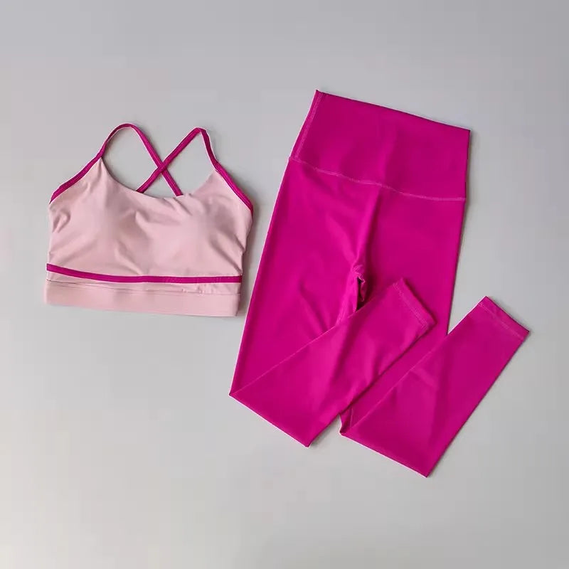 High Waist Yoga Leggings & Bra Set™