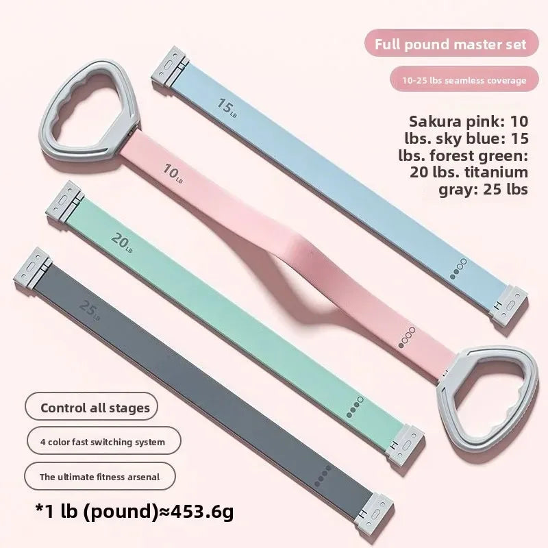 LuxeSculpt™ Elite Figure 8 Resistance Band System: Multi-Level Silicone Set for Yoga, Stretching & Back Fitness
