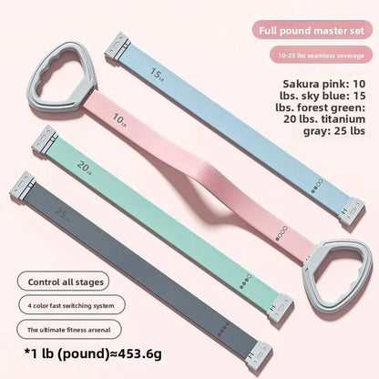 LuxeSculpt™ Elite Figure 8 Resistance Band System: Multi-Level Silicone Set for Yoga, Stretching & Back Fitness