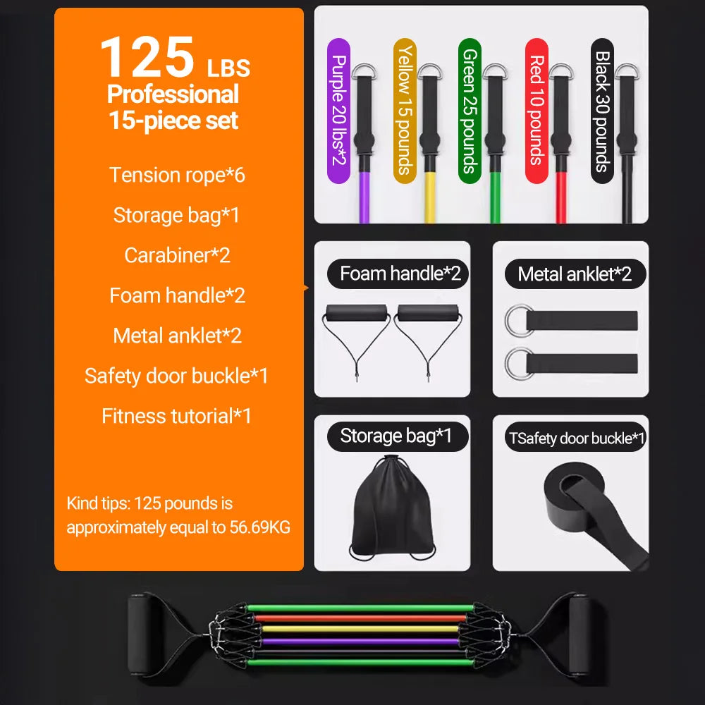 Resistance Bands Set™ 10–14pcs for Workout & Muscle Training
